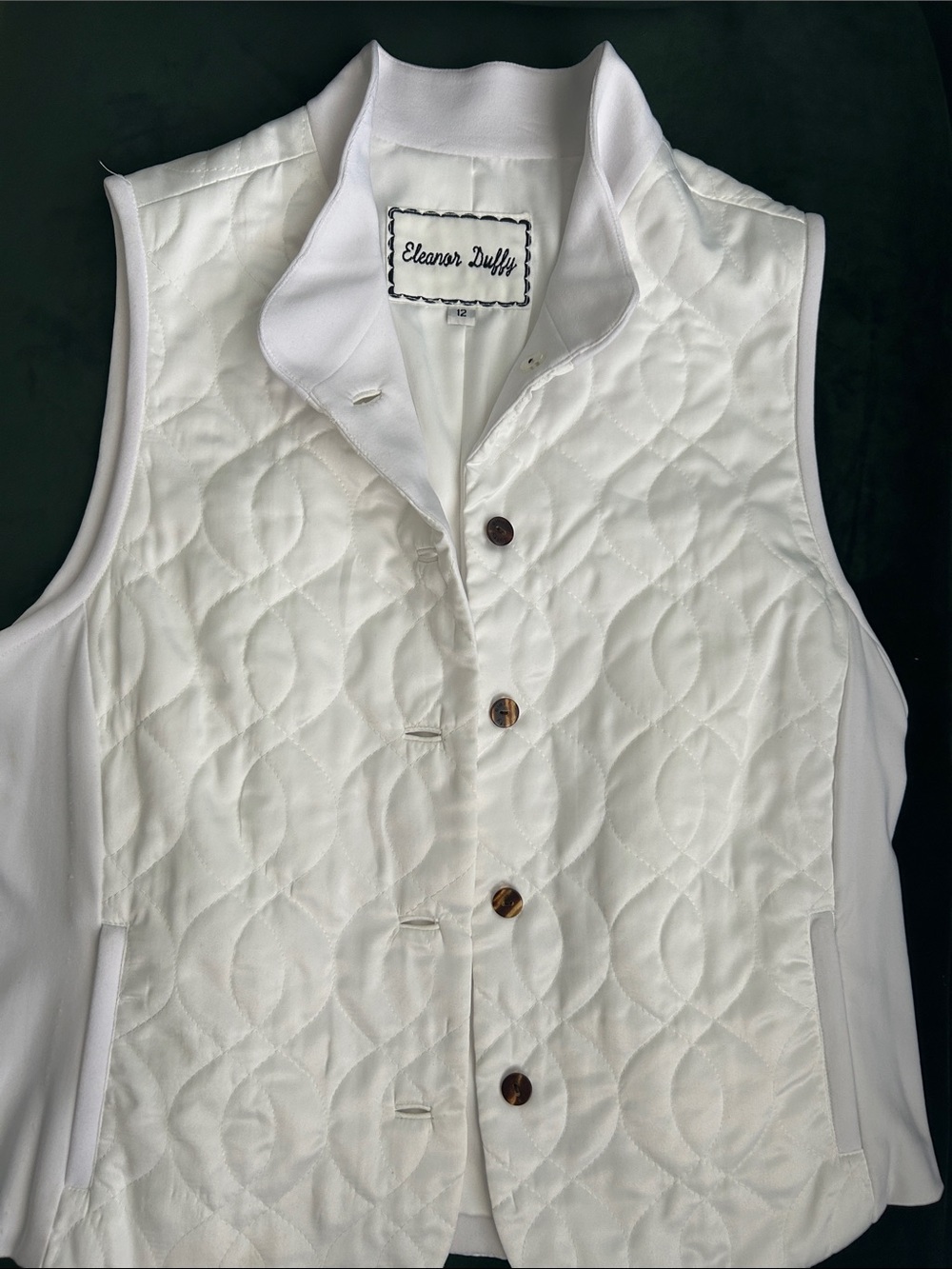 White Quilted Sleeveless Vest